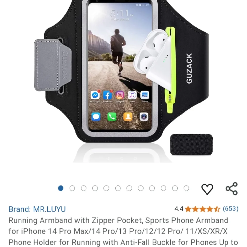 Guzack Black Sports Phone Armband